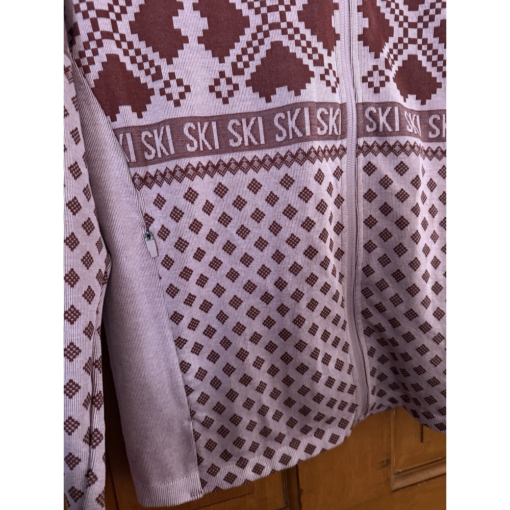 Women's All In Motion Seamless Fair Isle Printed Full Zip Sweatshirt Ski XXL - Picture 2 of 6